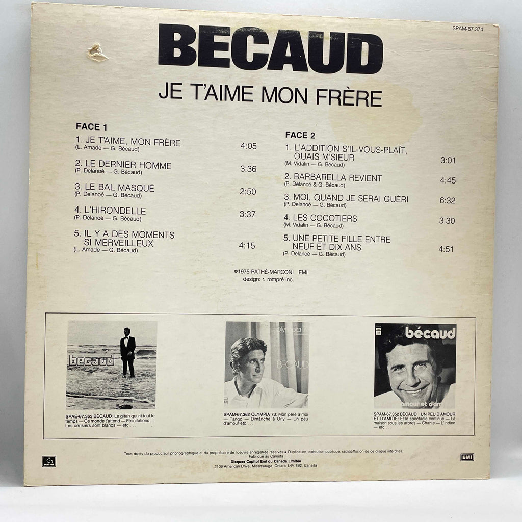 Gilbert Becaud - Je T'aime Mon Frère