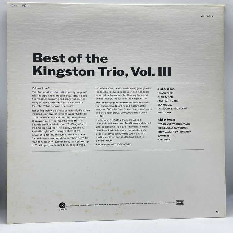 Kingston Trio - Best Of The Kingston Trio, Vol. III