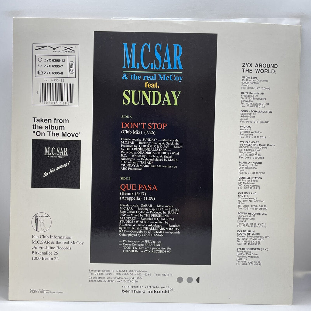Real McCoy; Sunday - Don't Stop