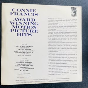 Connie Francis-Sings Award Winning Motion Picture Hits (LP back cover) Connie Francis-Sings Award Winning Motion Picture Hits (LP back cover)